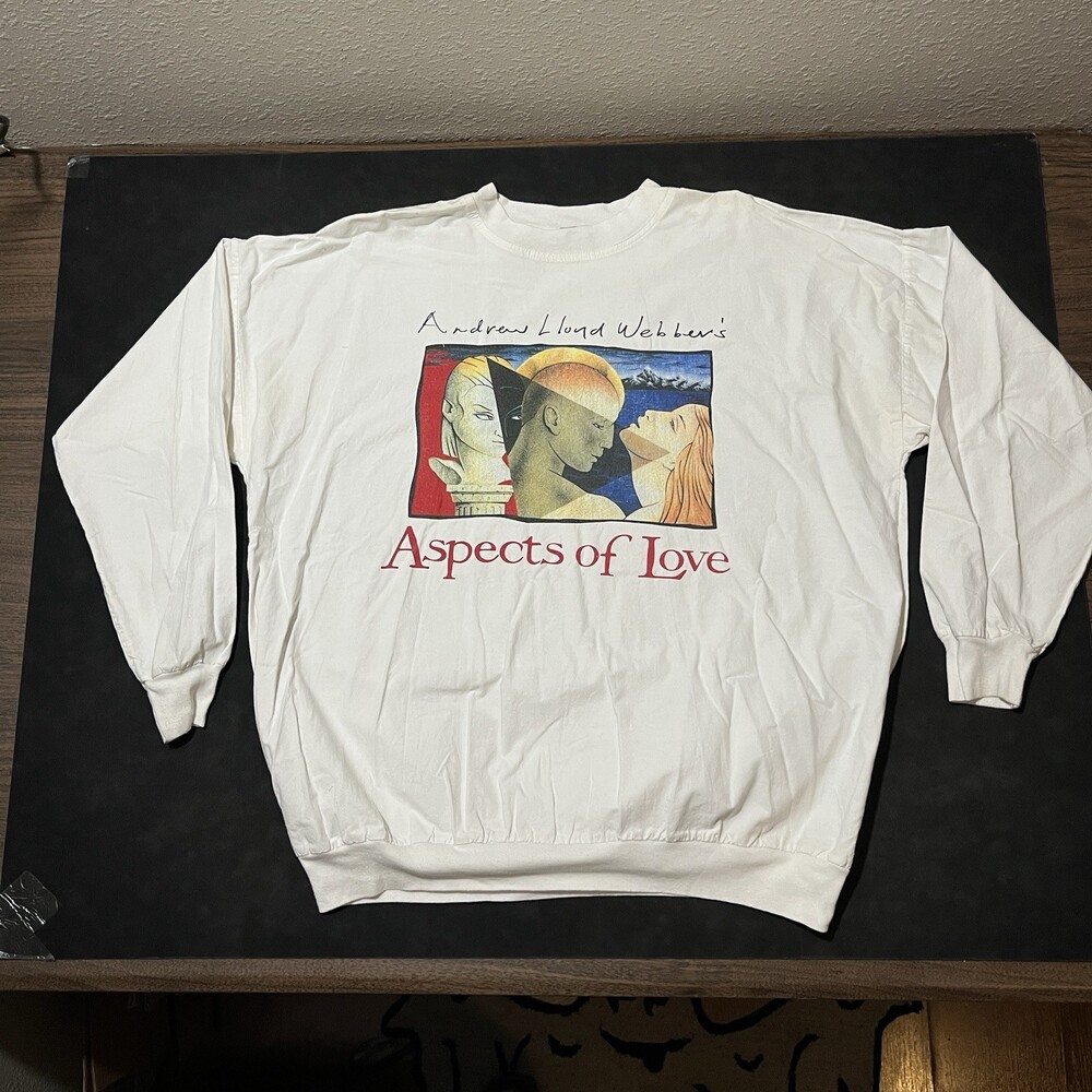 Andrew Lloyd Weber Broadway Sweatshirt Vintage Aspects Of Love Play Shirt 1980s